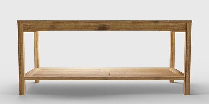 Acacia Wood Outdoor Patio Table Low-poly 3D model