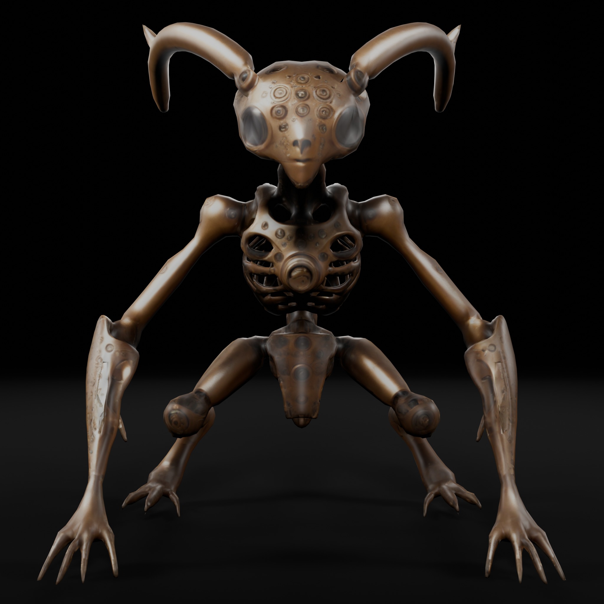 Metallic Imp - Sci-Fi Creature 3D Model for Games Animation Low-poly 3D model_3