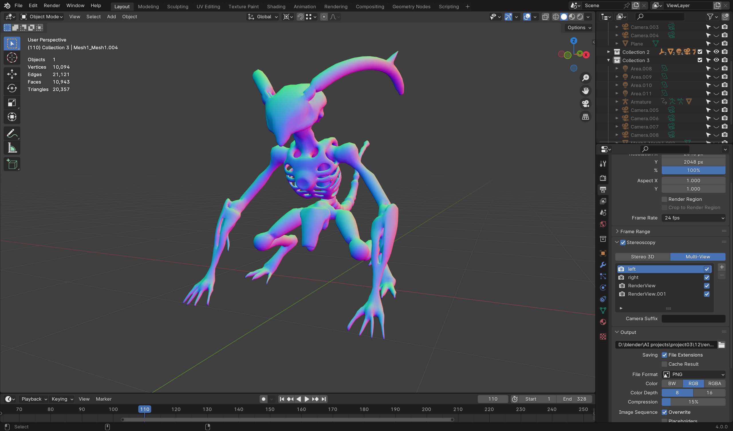 Metallic Imp - Sci-Fi Creature 3D Model for Games Animation Low-poly 3D model_8