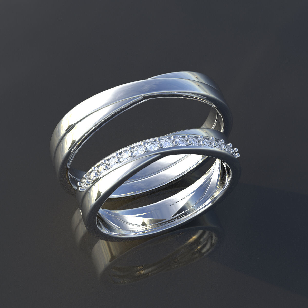 wedding bands for couple 3D print model_2