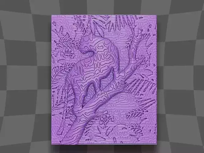 Leopard in jungle deco