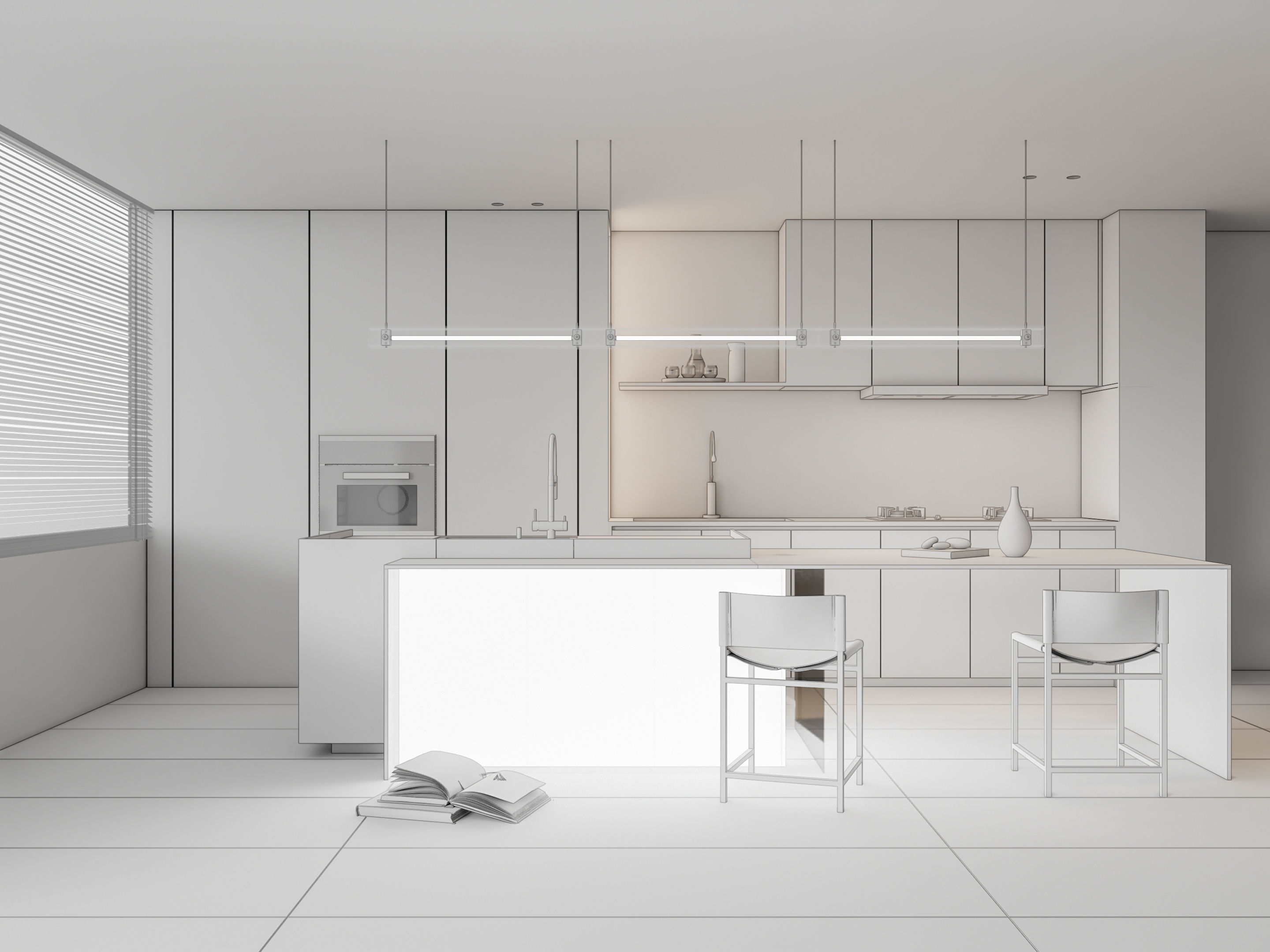 Kitchen Modern interior 83 3D model_20