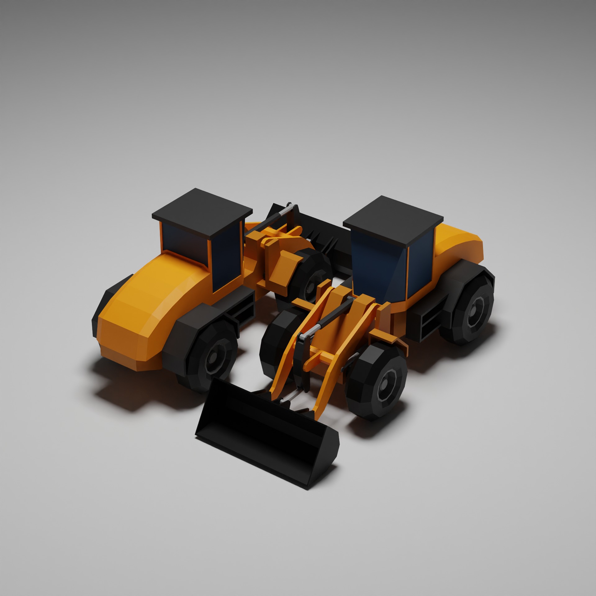 Simple Low Poly Construction Vehicles 3D model_5