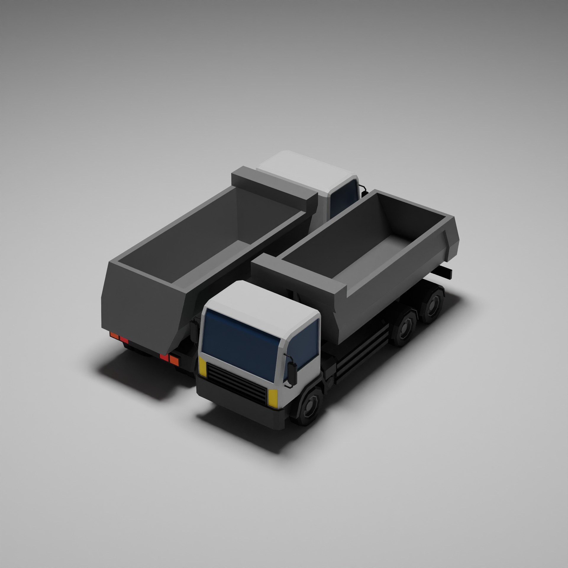 Simple Low Poly Construction Vehicles 3D model_1