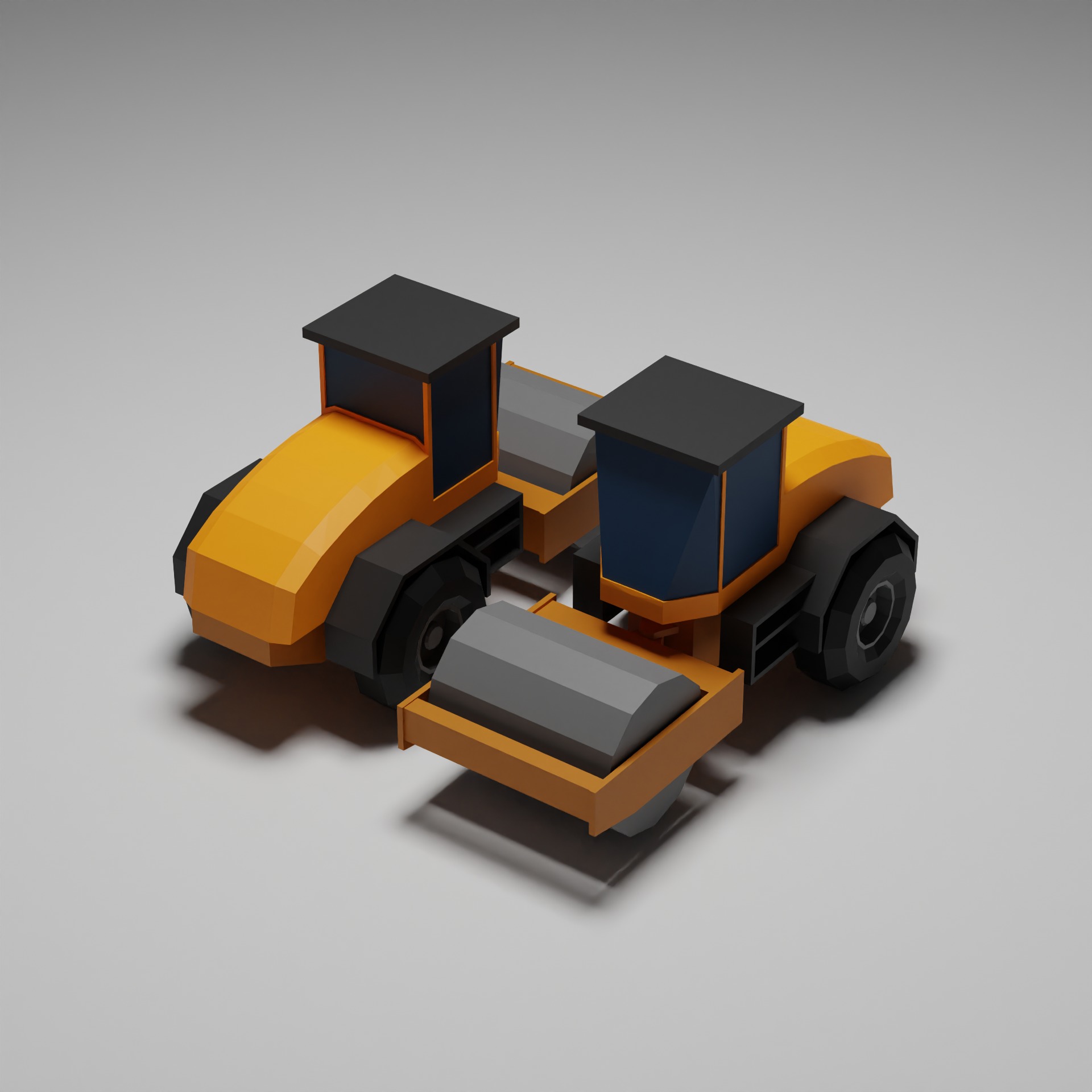 Simple Low Poly Construction Vehicles 3D model_7