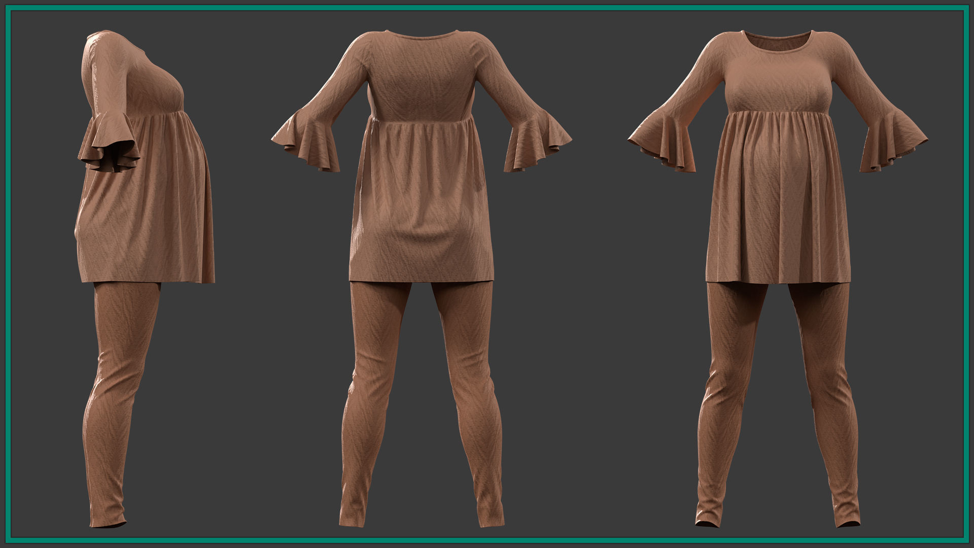 7 female maternity clothes 3D model_6