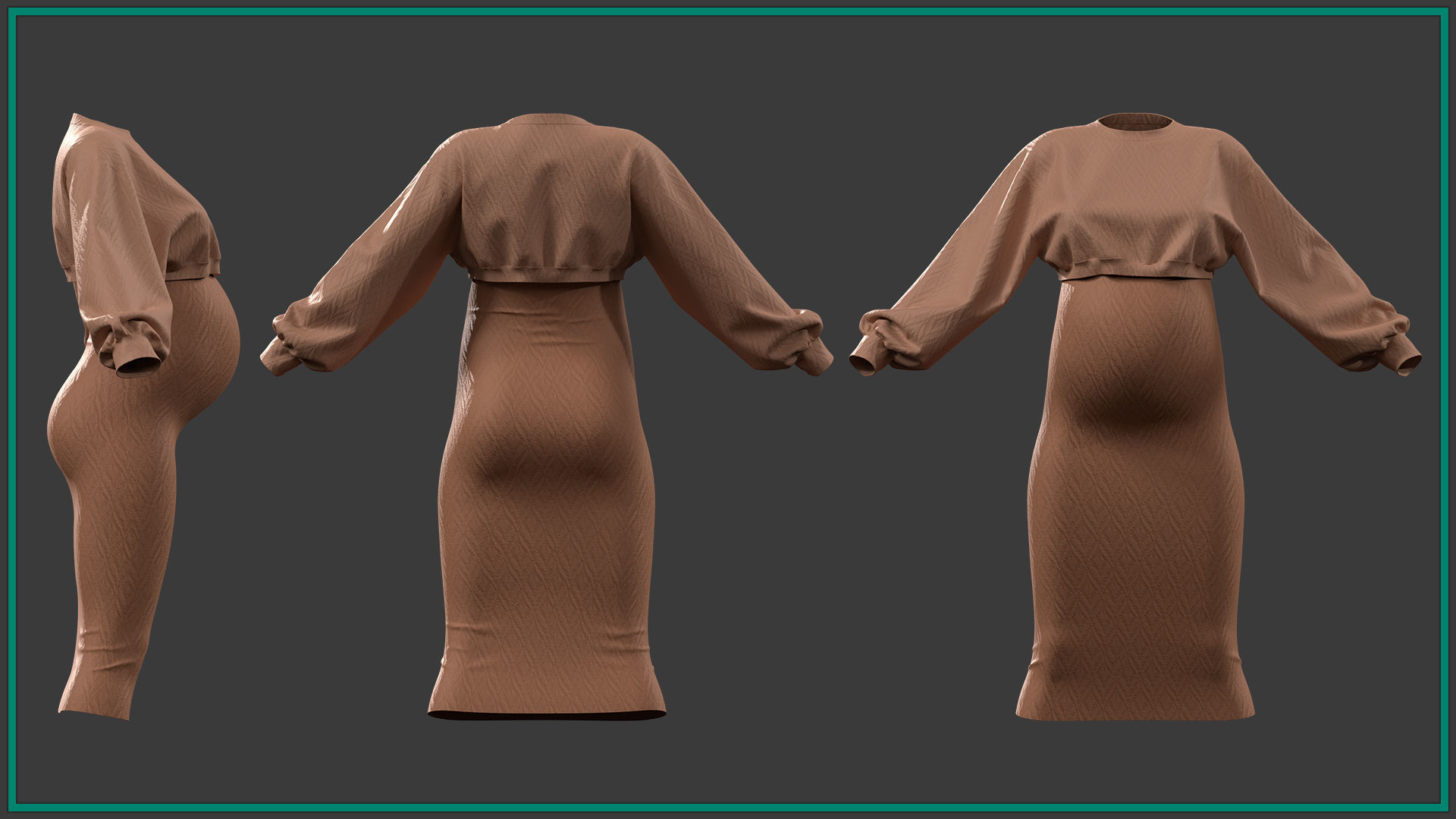 7 female maternity clothes 3D model_2