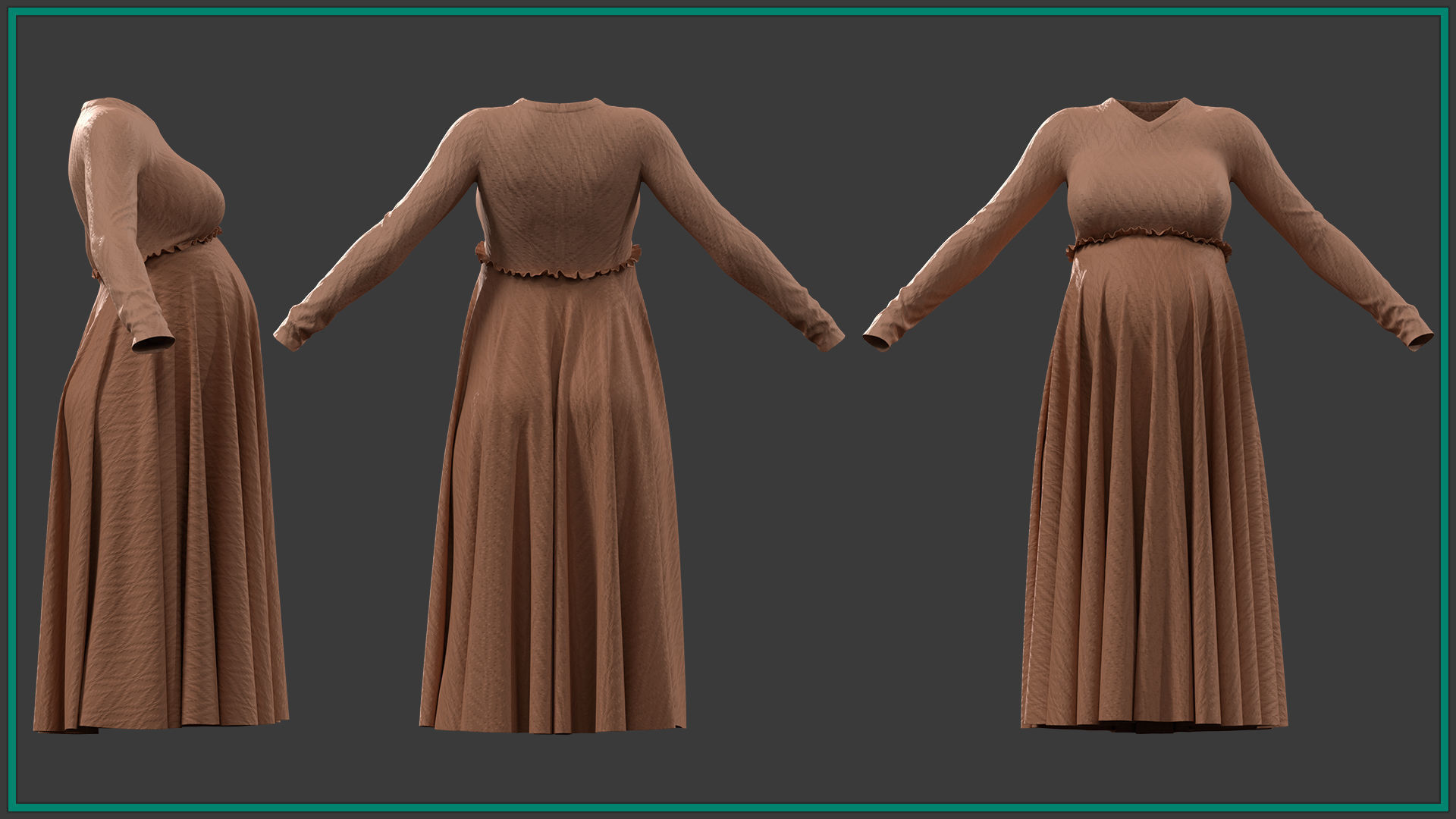 7 female maternity clothes 3D model_3