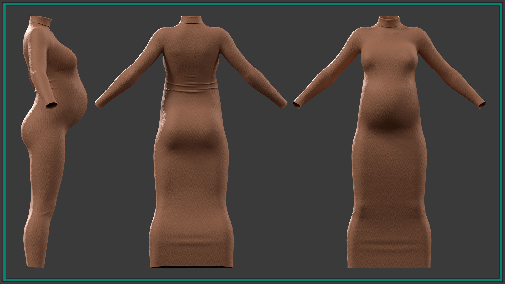 7 female maternity clothes 3D model_1