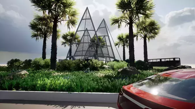 Artistic construction of a catamaran sail