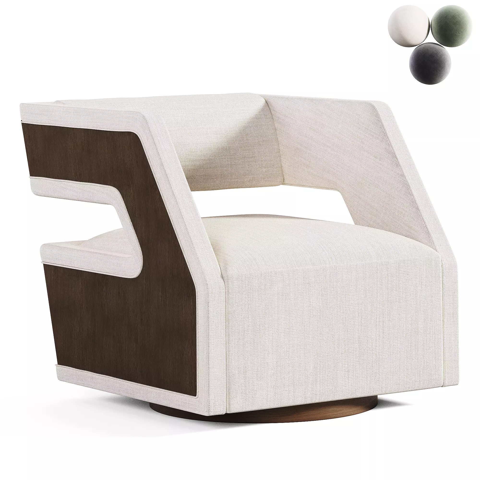  Vanguard Furniture Cove Chair in Havana Low-poly 3D model_0