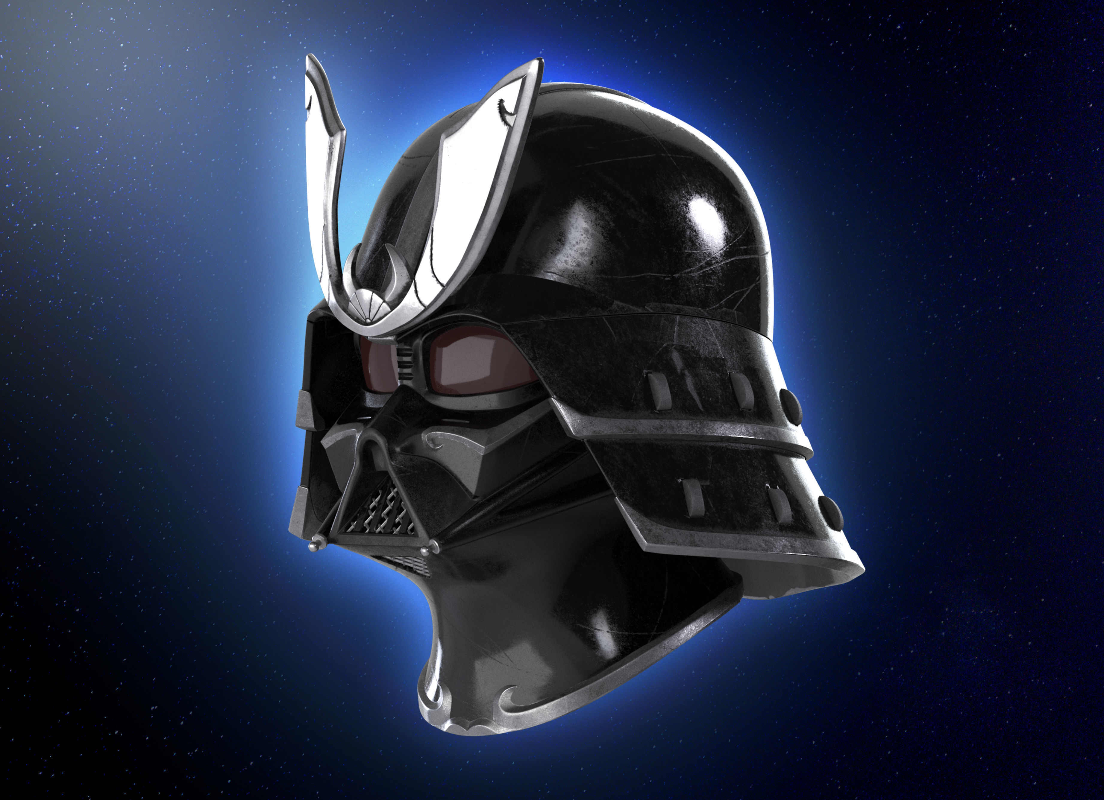 Samurai  Darth Vader helmet Armor  Star Wars 3d Print model 3D print model_3