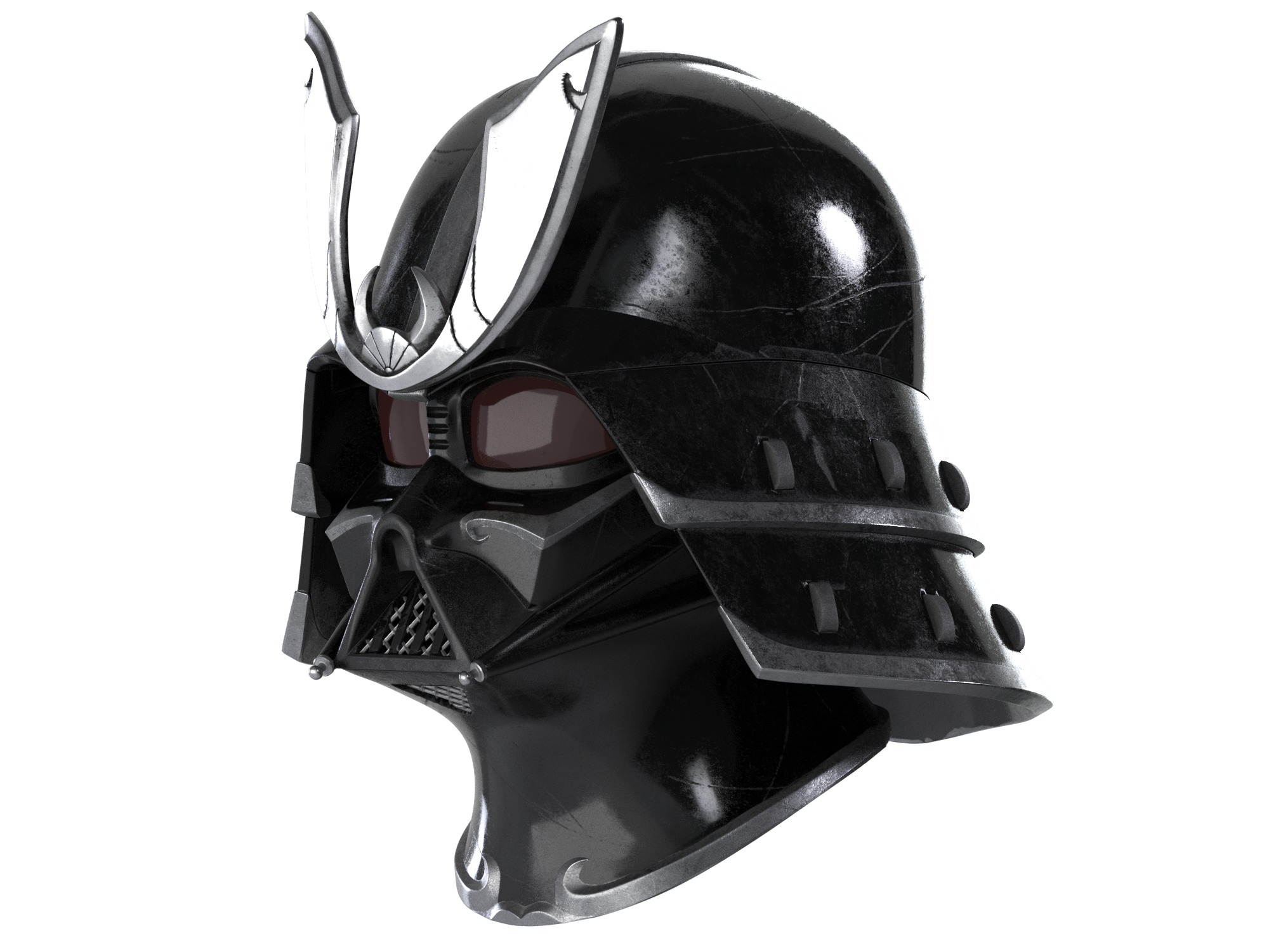 Samurai  Darth Vader helmet Armor  Star Wars 3d Print model 3D print model_6