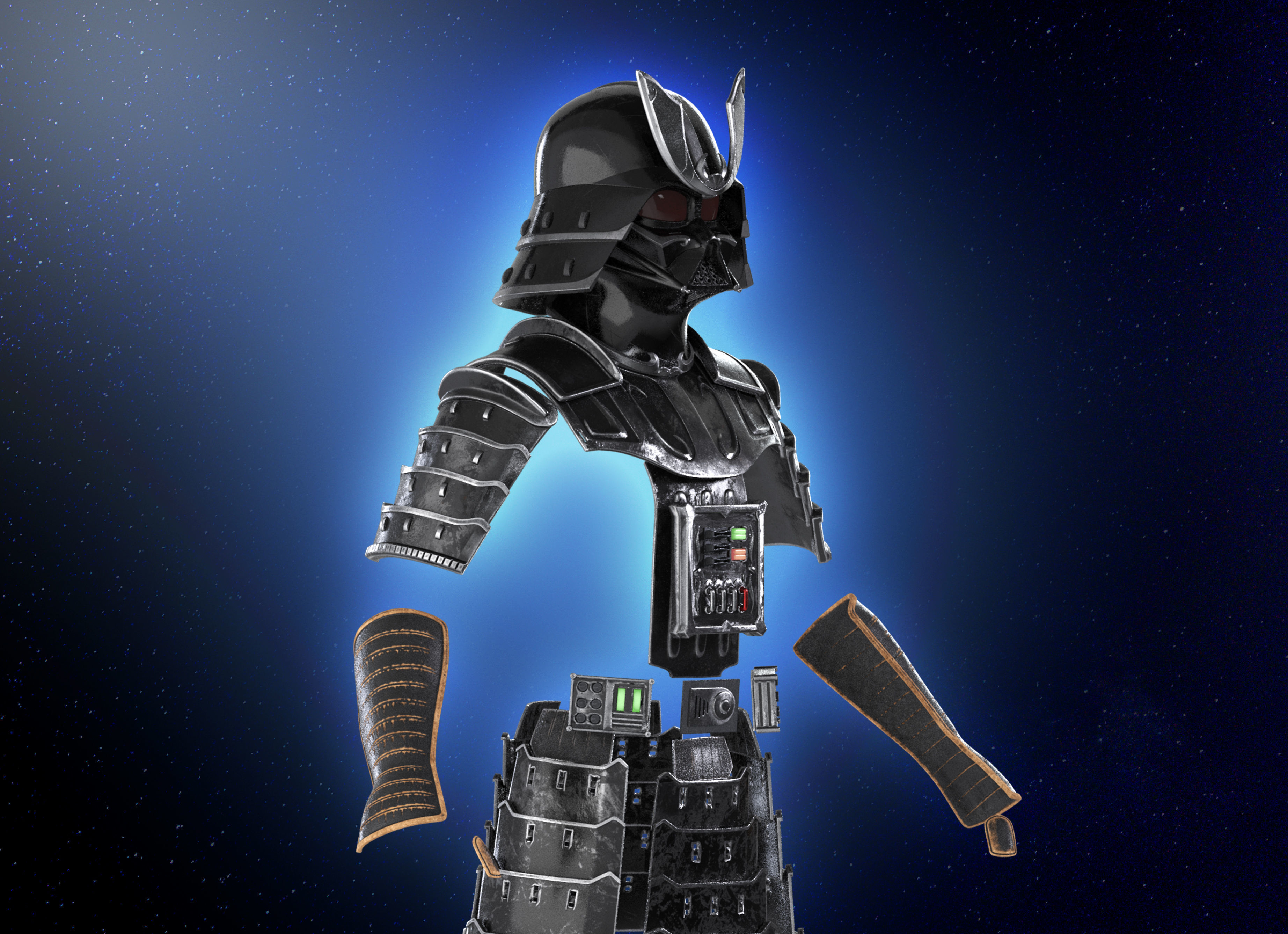 Samurai  Darth Vader helmet Armor  Star Wars 3d Print model 3D print model_8