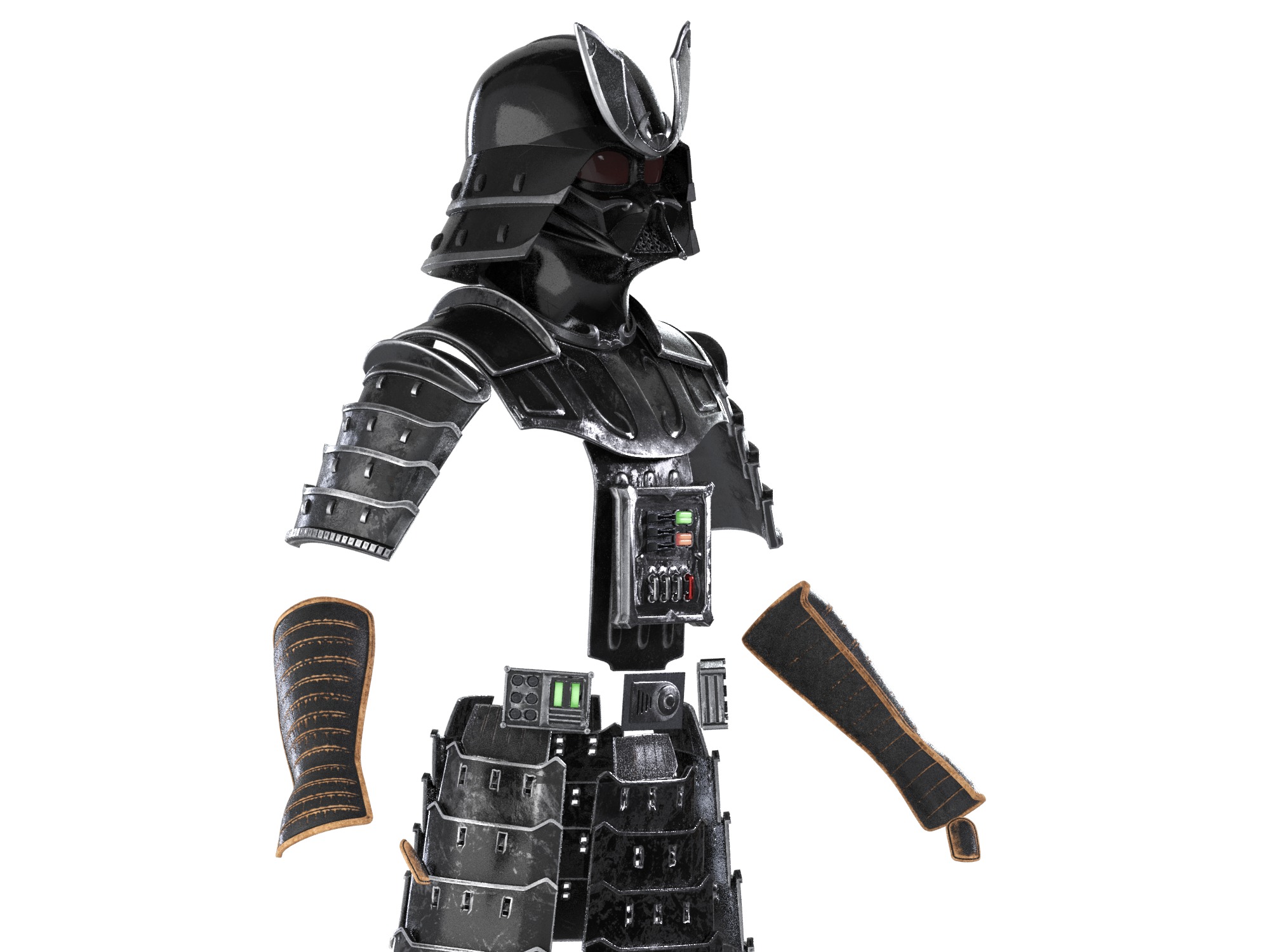 Samurai  Darth Vader helmet Armor  Star Wars 3d Print model 3D print model_9