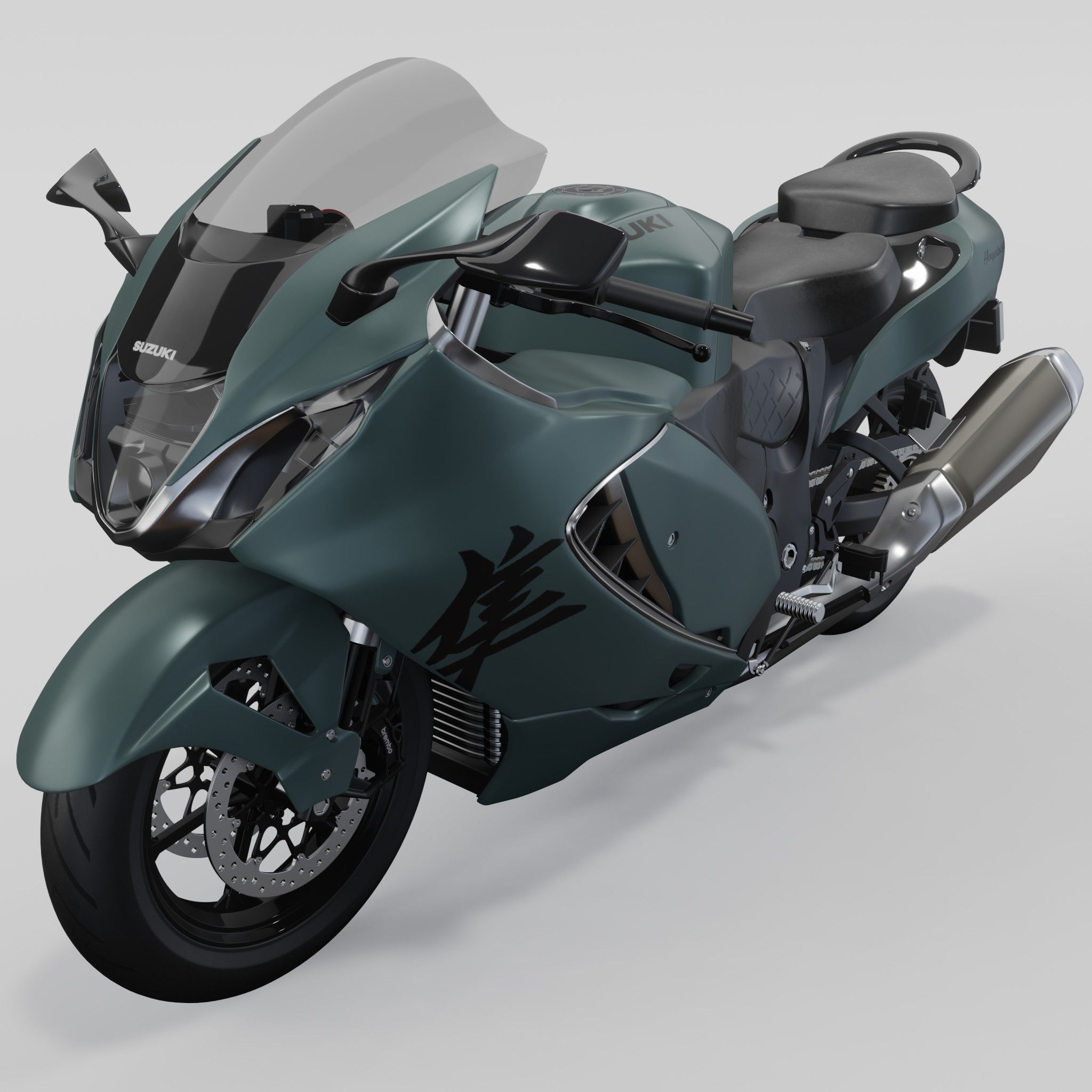 Hayabusa Gen III 2025 SUZUKI Green 3D Model PBR 3D model | CGTrader