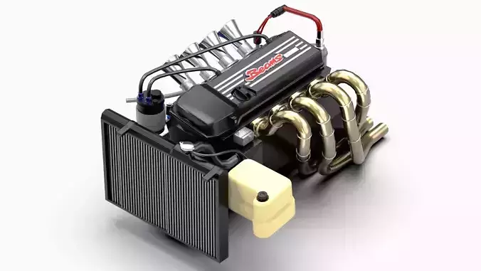 Toyota 3SGE Beams Engine Low-poly 3D model