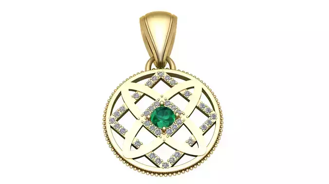 PRECIOUS EMERALD PENDANT 3D PRINTABLE MODEL  3D print model