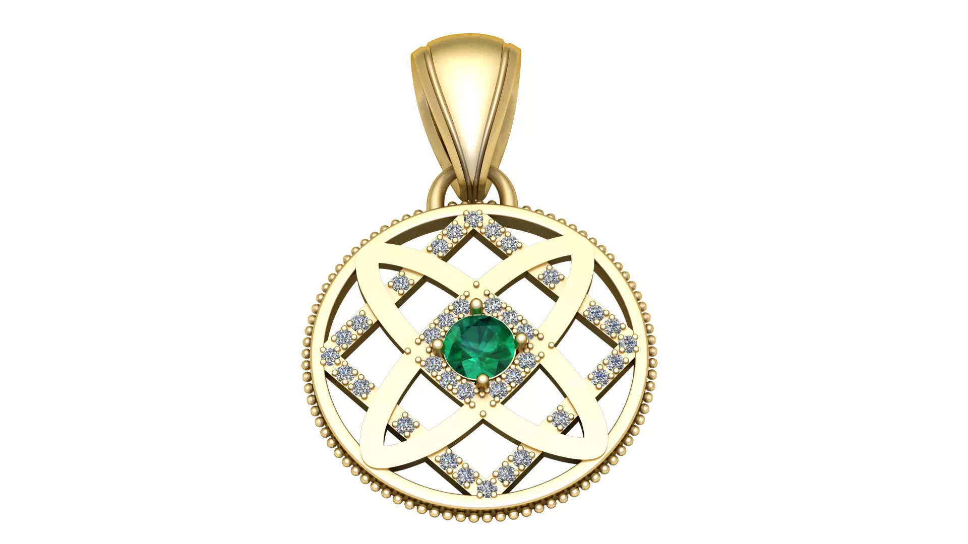 PRECIOUS EMERALD PENDANT 3D PRINTABLE MODEL  3D print model_0