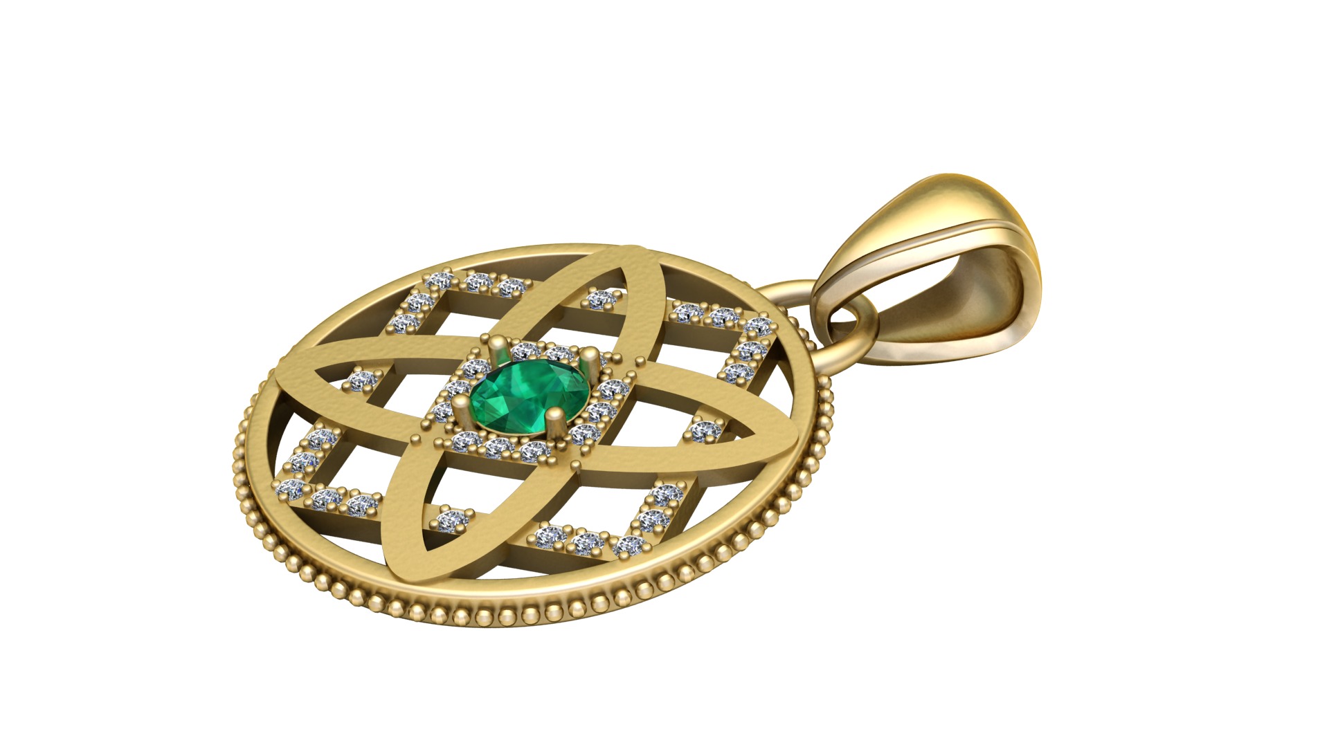PRECIOUS EMERALD PENDANT 3D PRINTABLE MODEL  3D print model_1