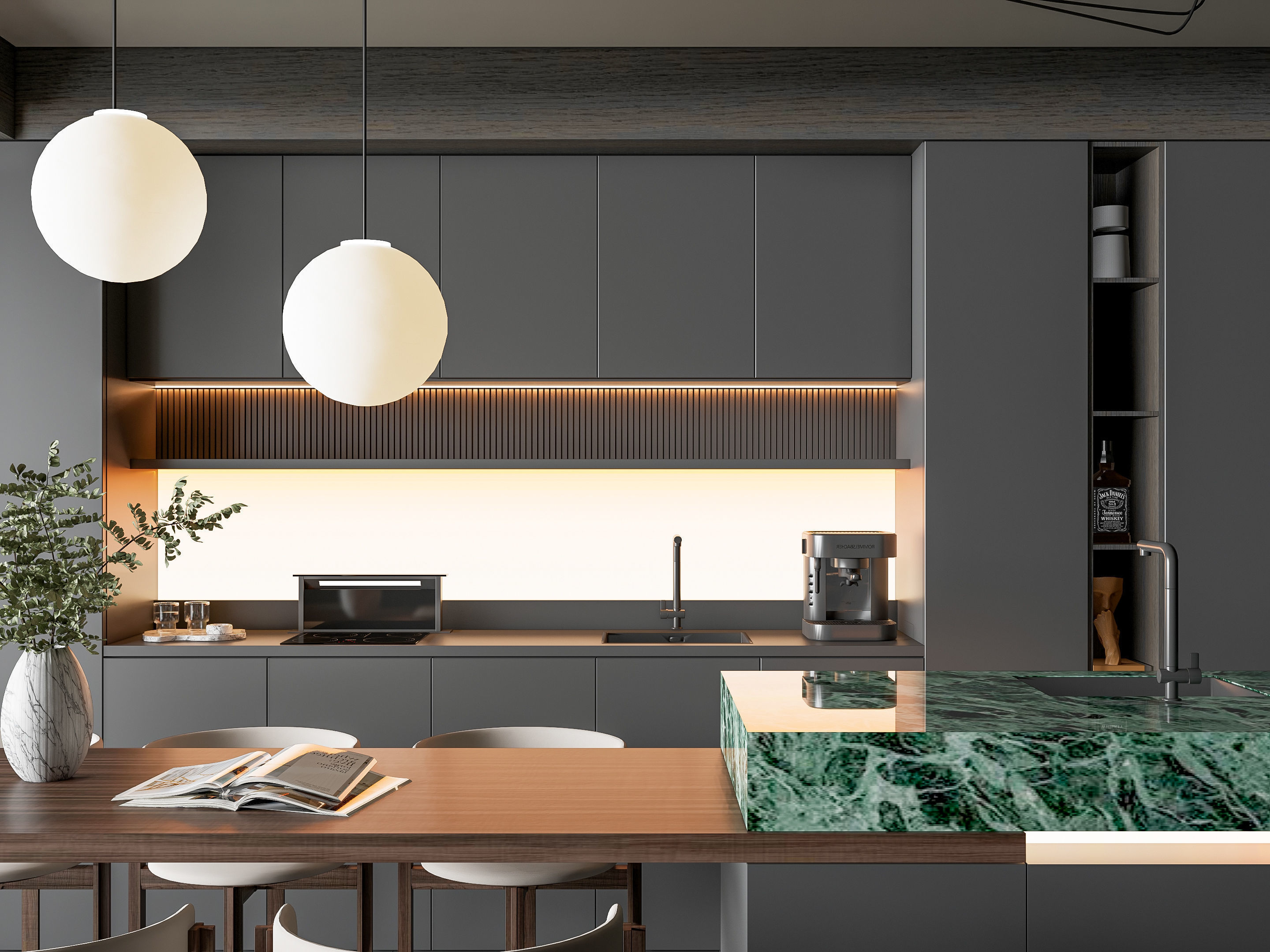 Kitchen Modern interior 84 3D model_7