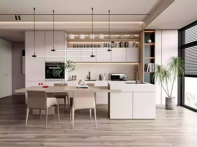 Kitchen Modern interior 85 3D model
