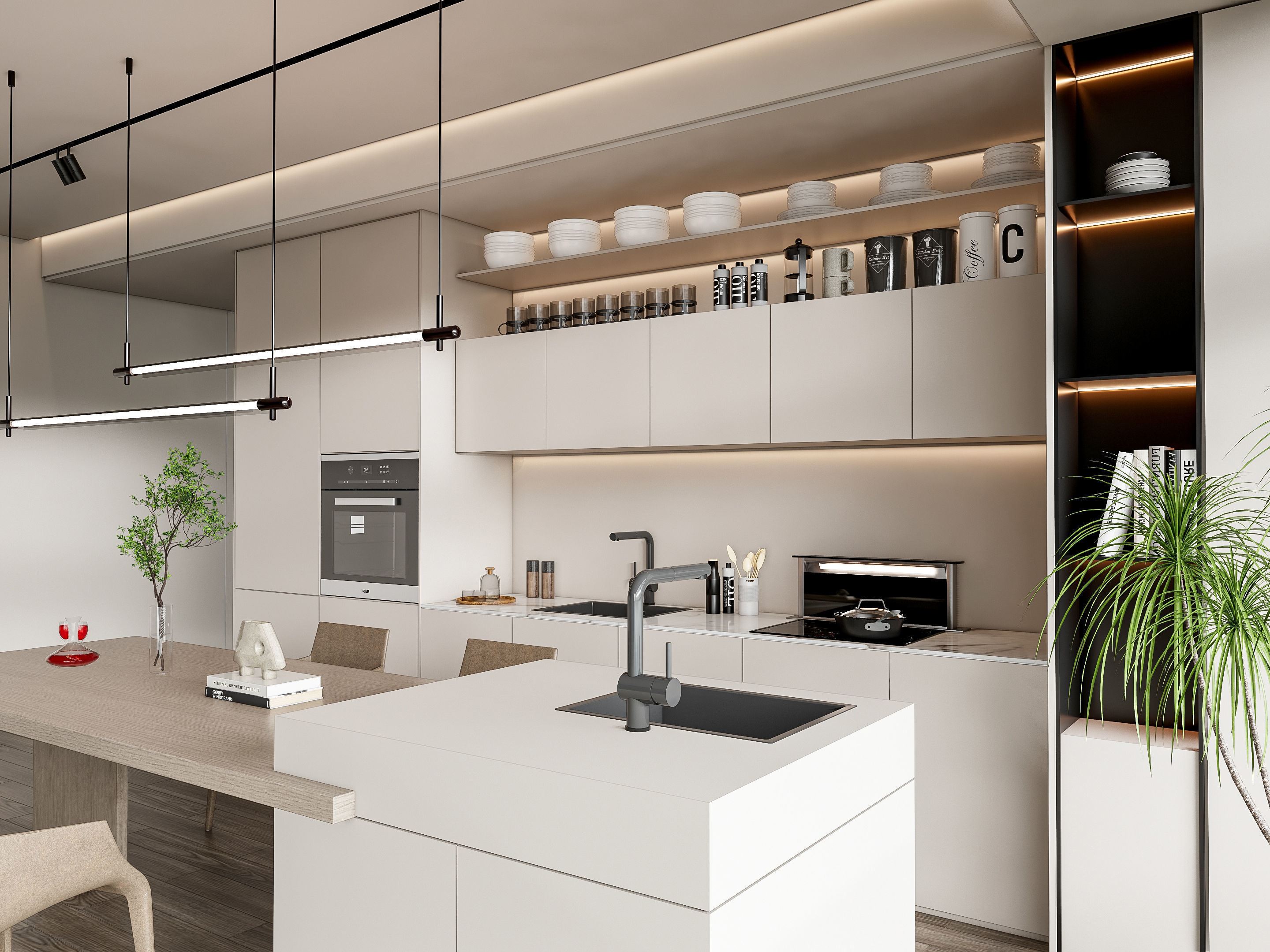 Kitchen Modern interior 85 3D model_4