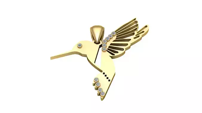 HUMMING BIRD PENDANT 3D PRINTABLE MODEL  3D print model