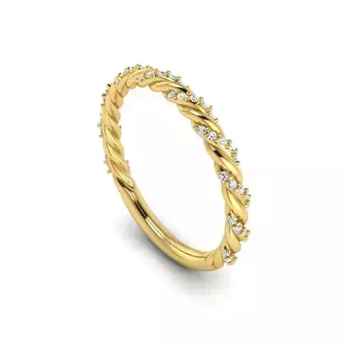Spiral Diamond Wedding Ring