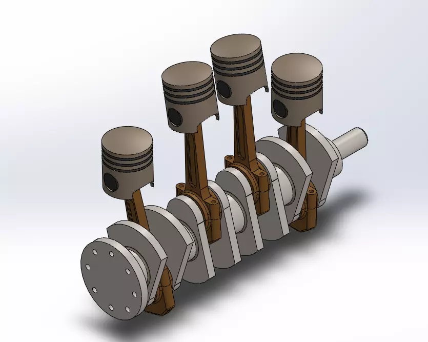 Four engine cylinder 3D model