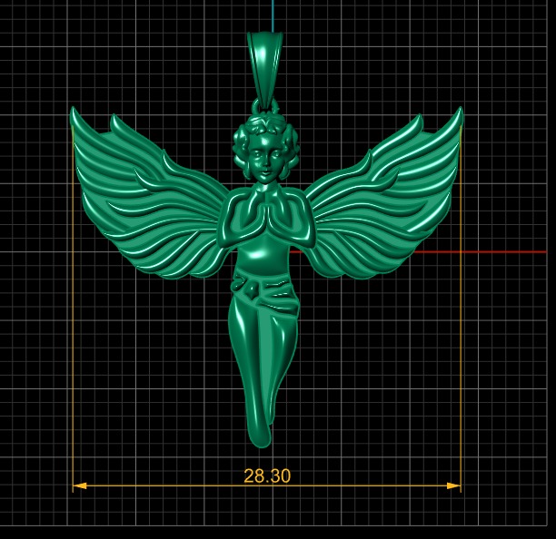 FLYING ANGLE PENDANT 3D PRINTABLE MODEL 3D print model_5
