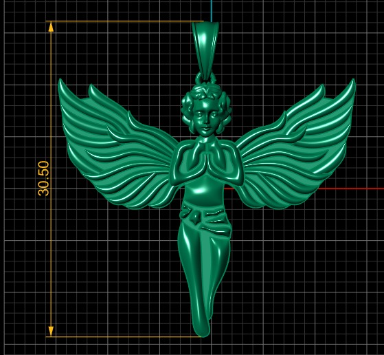 FLYING ANGLE PENDANT 3D PRINTABLE MODEL 3D print model_4