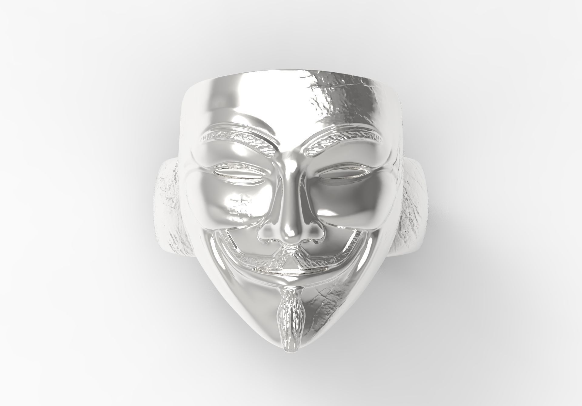 Cuff ring with face design model gr0027 3D print model_11