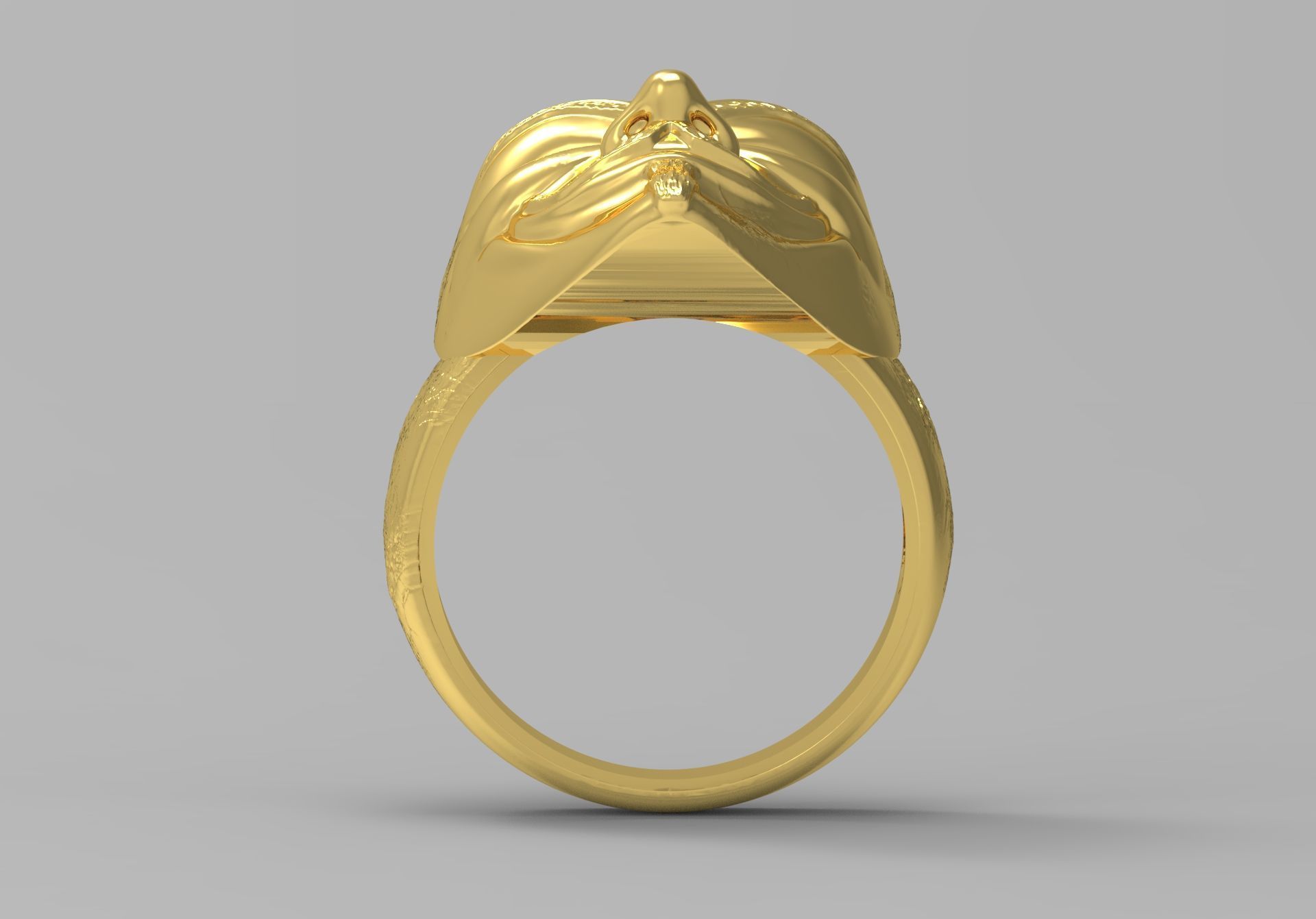 Cuff ring with face design model gr0027 3D print model_3