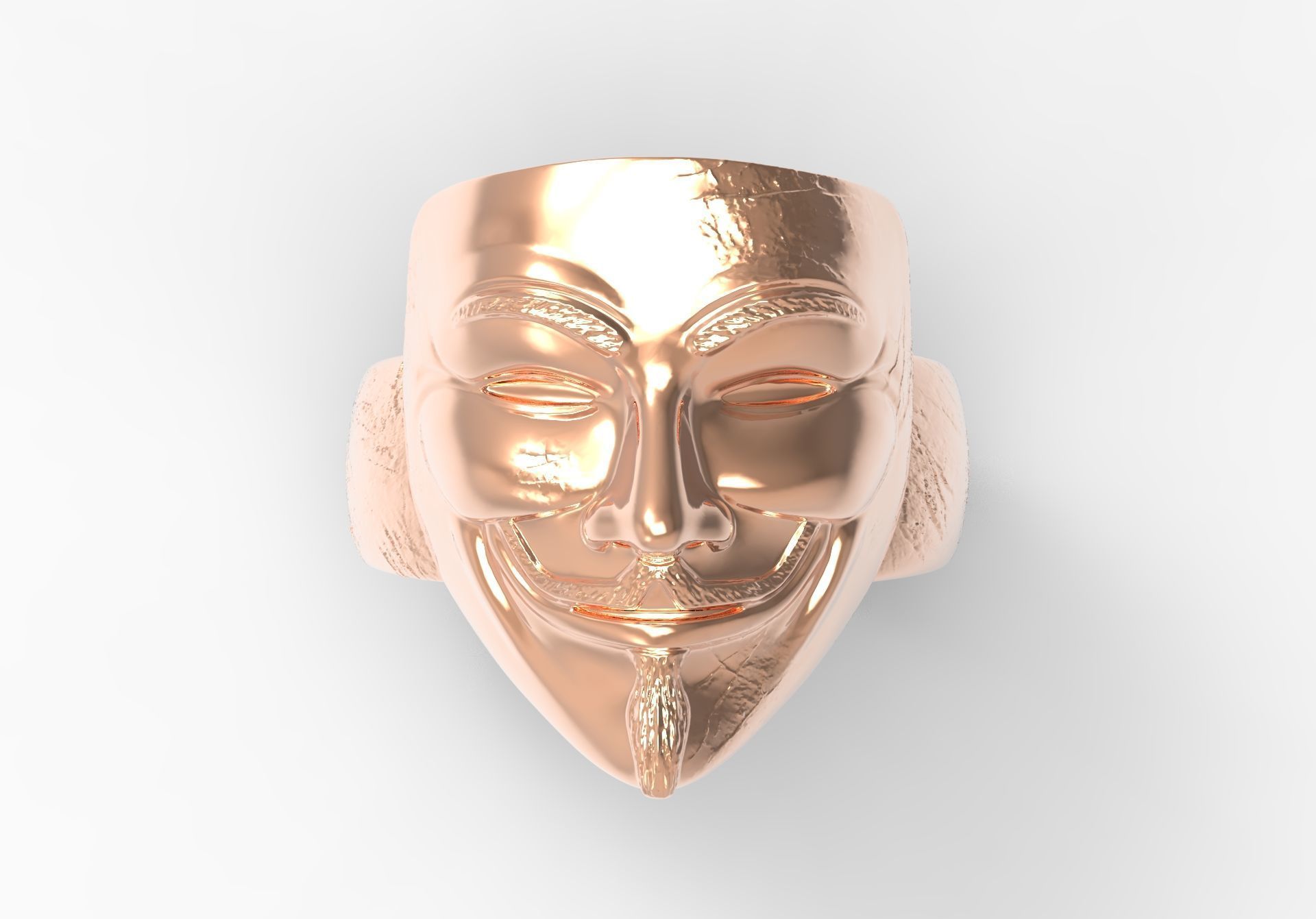 Cuff ring with face design model gr0027 3D print model_10