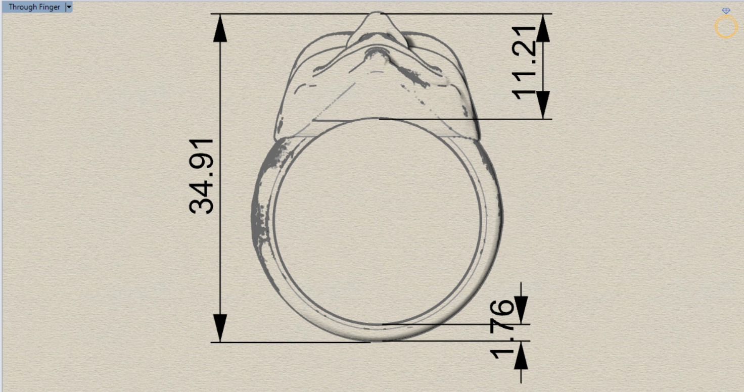 Cuff ring with face design model gr0027 3D print model_17