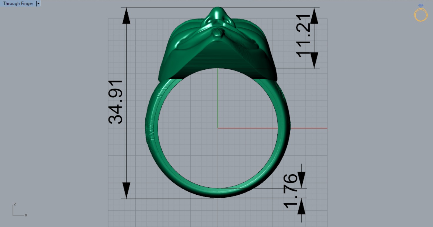 Cuff ring with face design model gr0027 3D print model_16