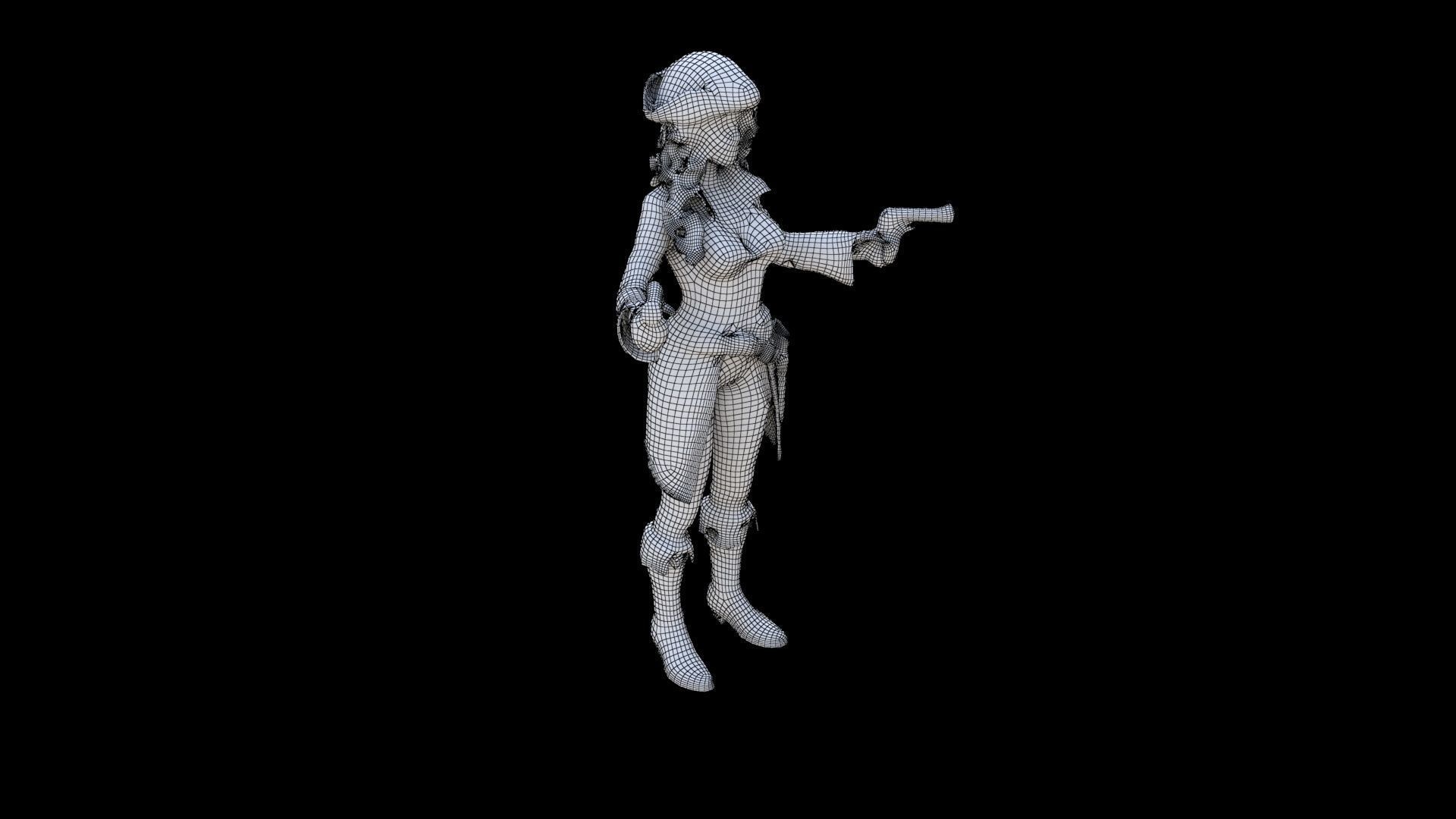 Pirate Pistol Queen 3D model_5