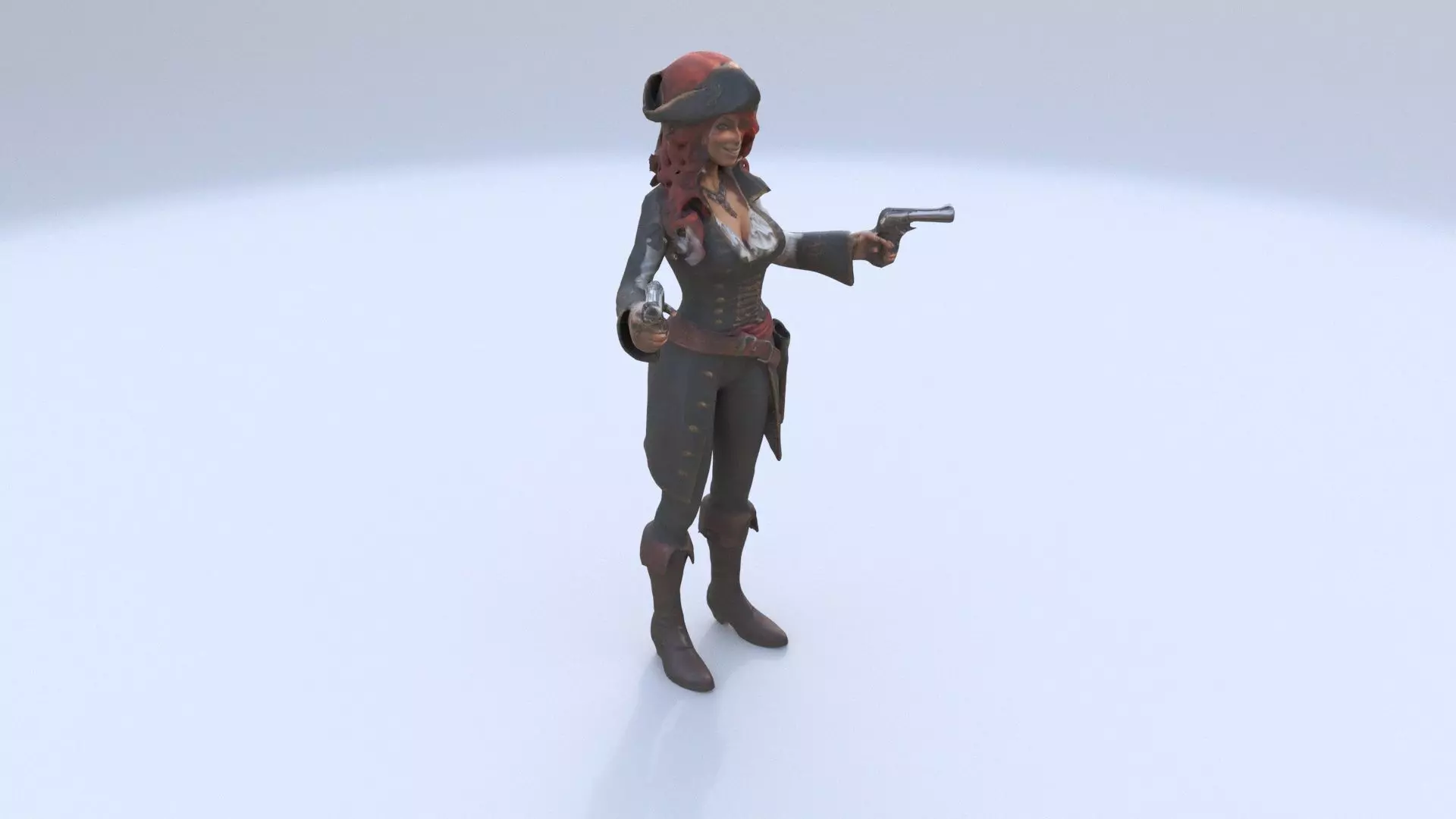 Pirate Pistol Queen 3D model_0