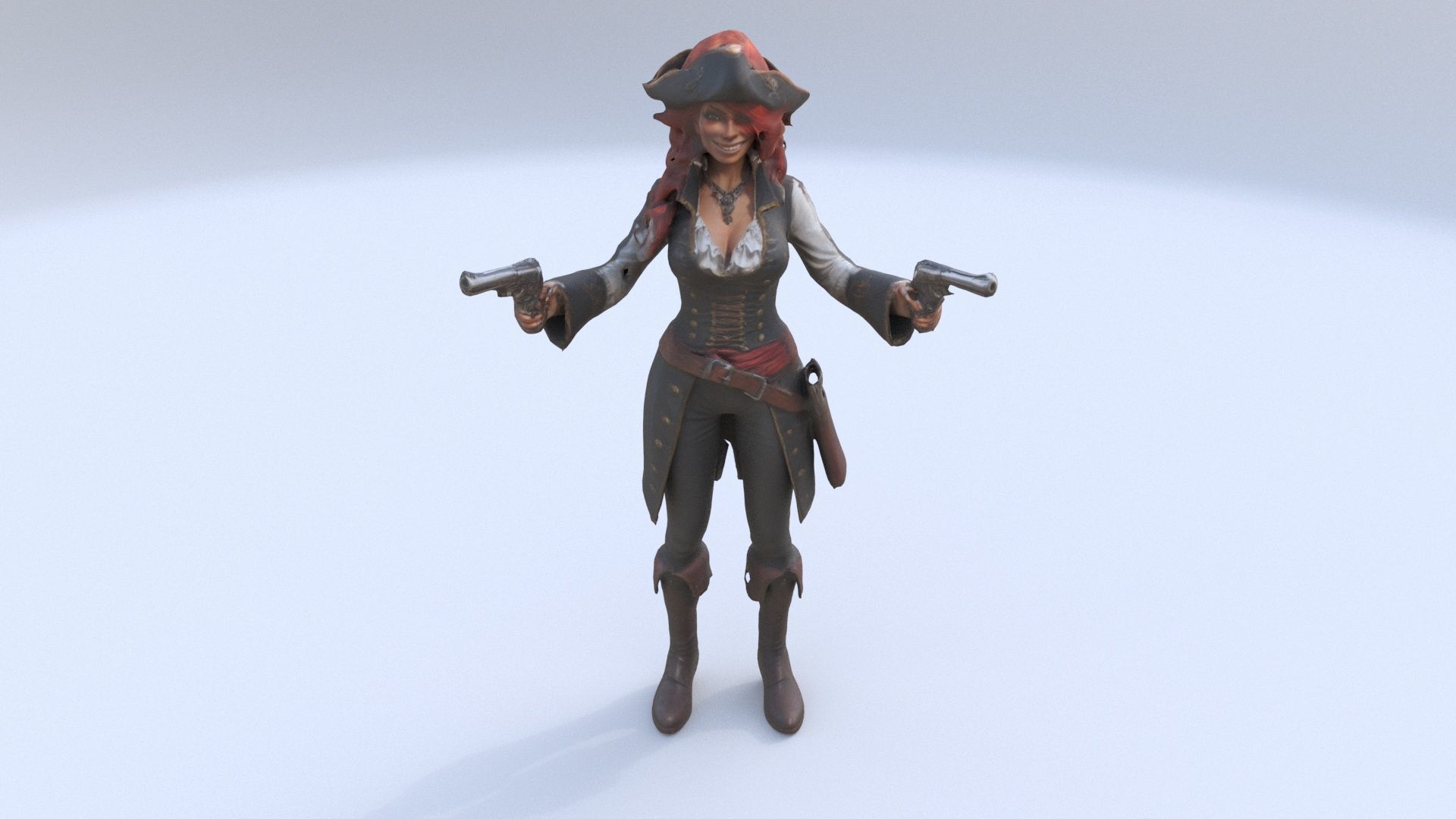 Pirate Pistol Queen 3D model_1