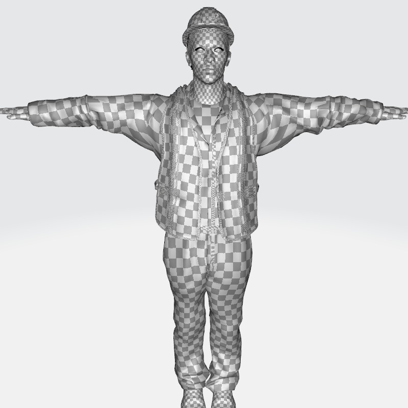 Realistic Construction Worker in Safety Gear Low-poly 3D model_16