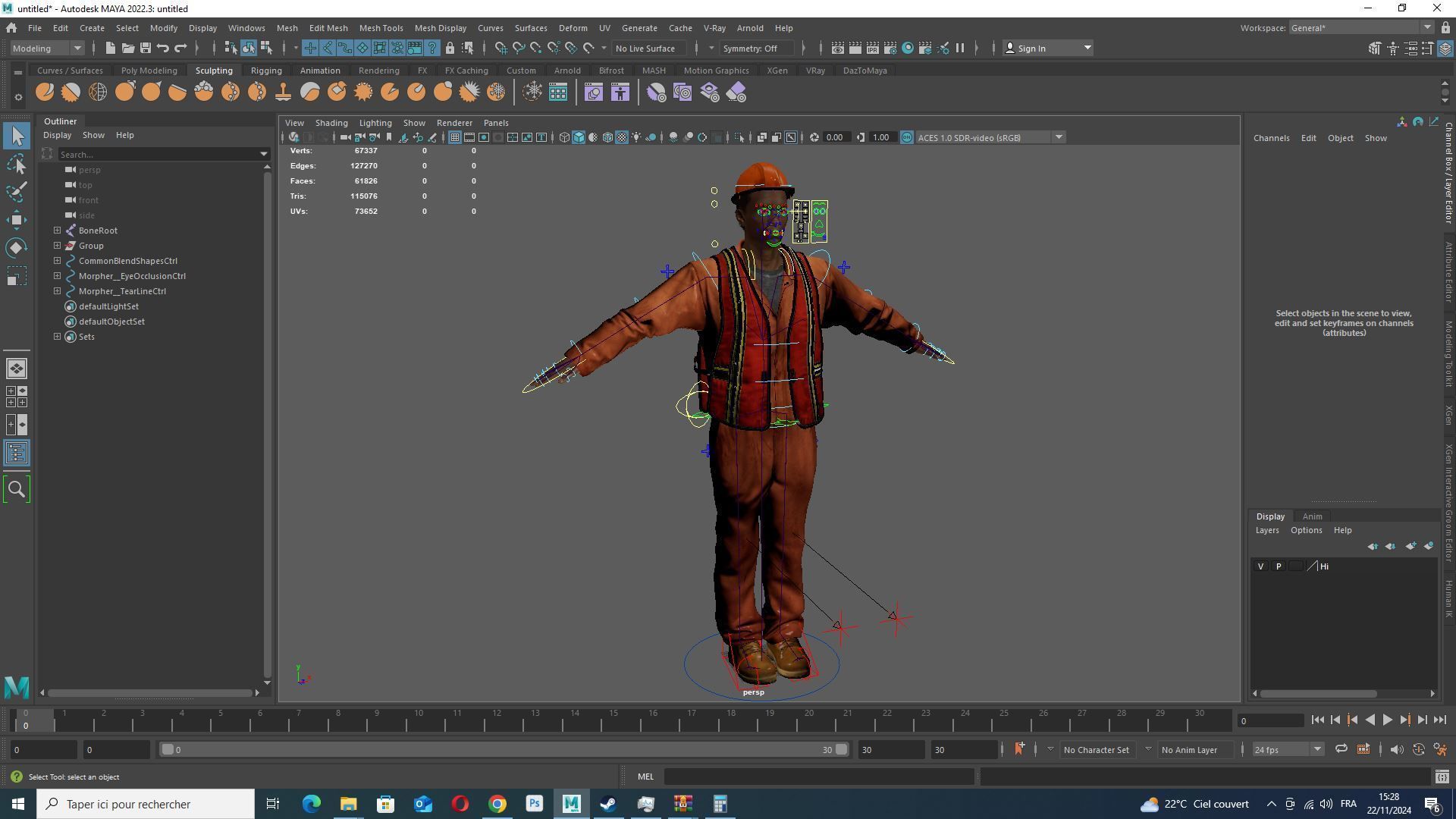 Realistic Construction Worker in Safety Gear Low-poly 3D model_11