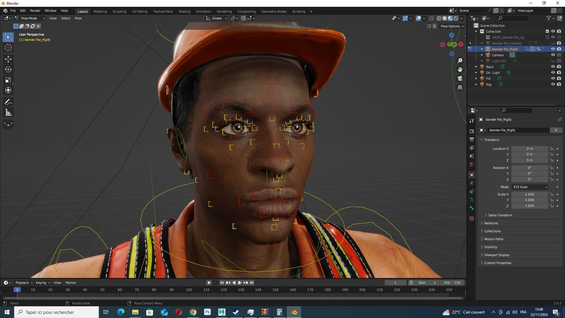 Realistic Construction Worker in Safety Gear Low-poly 3D model_14