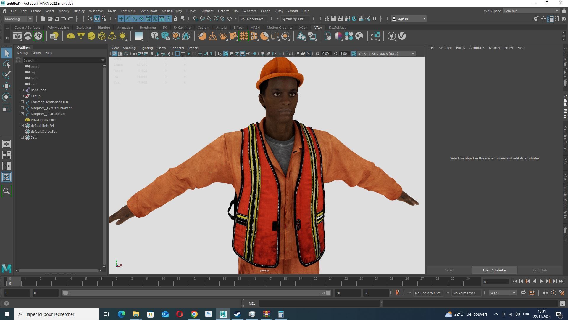 Realistic Construction Worker in Safety Gear Low-poly 3D model_12