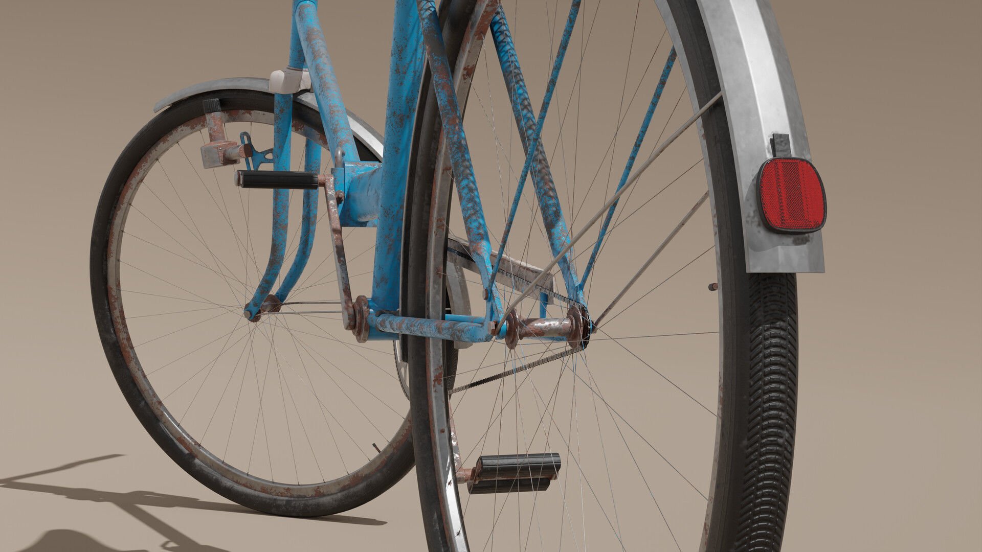 Old Dutch Bicycle Low-poly 3D model_1