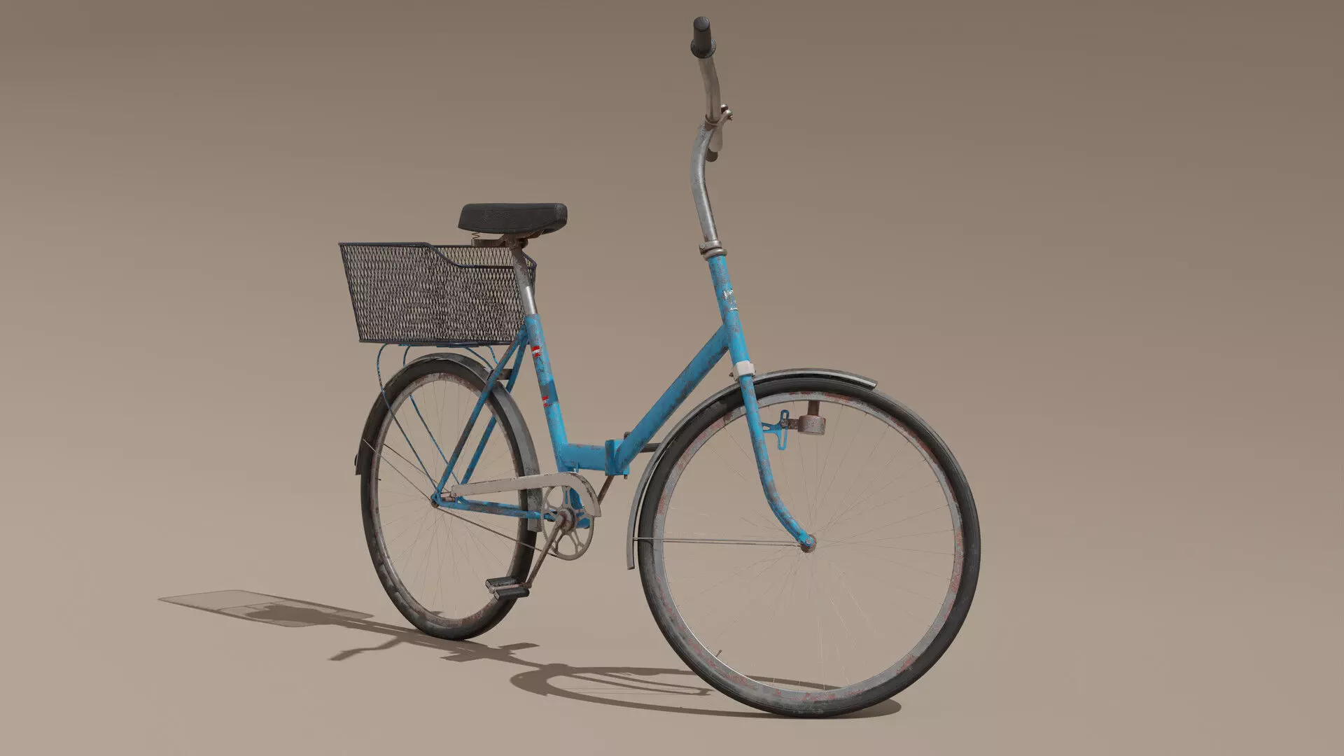 Old Dutch Bicycle Low-poly 3D model_0