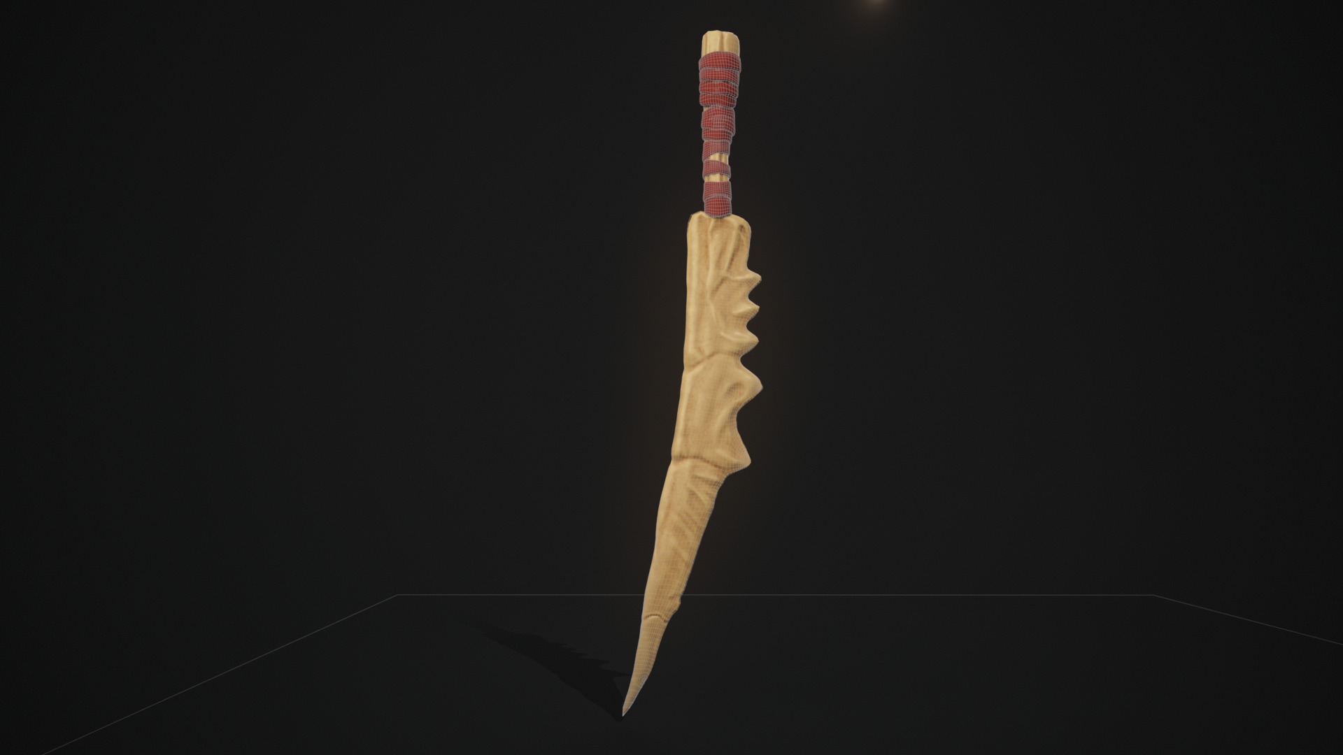 skeletal Bone sword Low-poly 3D model_2