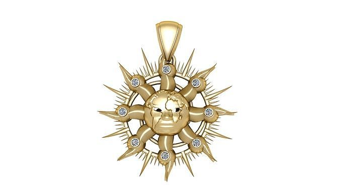 SUN PENDANT 3D PRINTABLE MODEL  3D print model