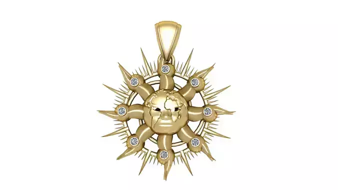 SUN PENDANT 3D PRINTABLE MODEL 