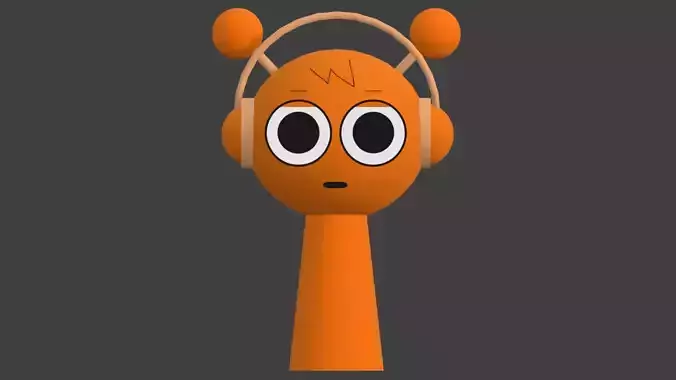 Orange sprunki Low-poly 3D model